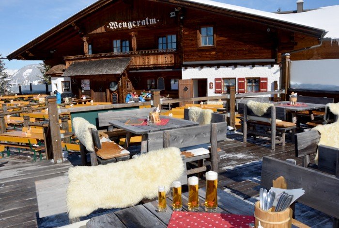Die Sonnenterrasse auf der Wengeralm zur Winterzeit